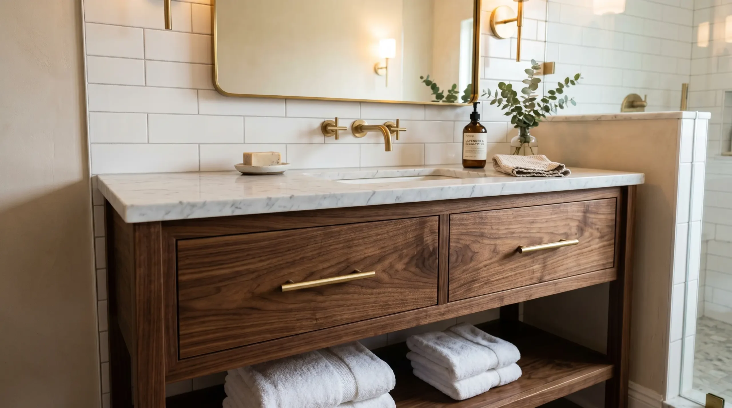 Custom bathroom vanity detail